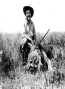 With lion in Africa, 1934